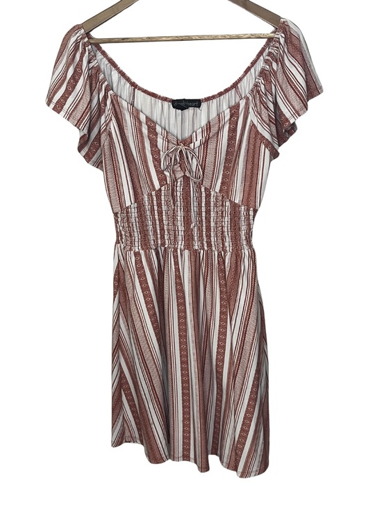 Derek Heart Dresses & Skirts - Derek Heart Women's Dress Striped w/ Sweetheart Neck, Boho, Cottagecore, Large